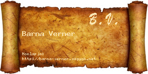 Barna Verner névjegykártya